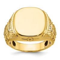 14k IBGoodman 16.5x14.8mm Men's Cushion Signet Ring-B59279