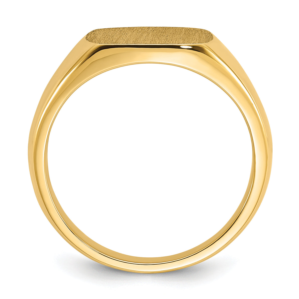 14k IBGoodman 12x12mm Men's Cushion Signet Ring-B59281A