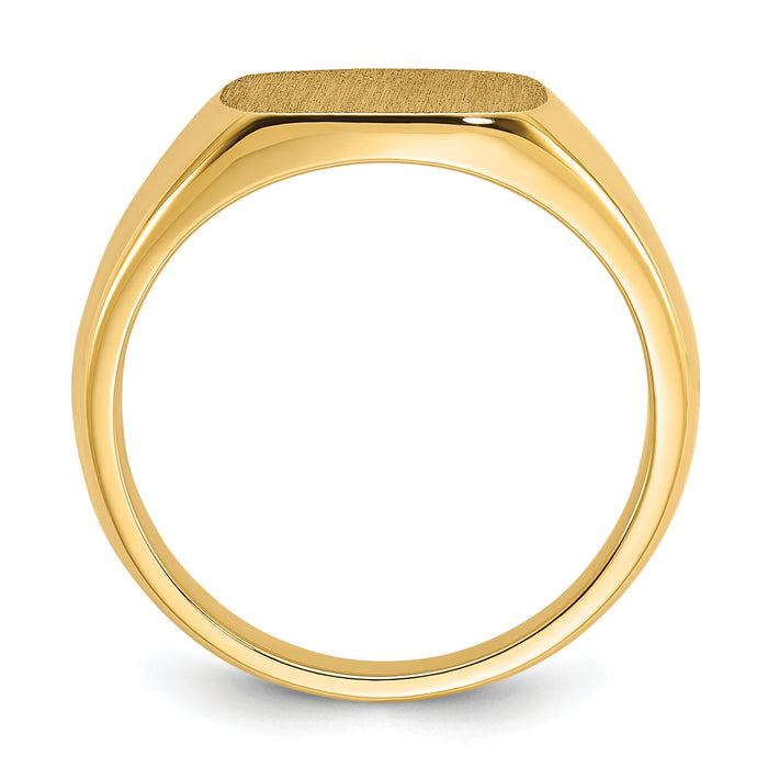 14k IBGoodman 12x12mm Men's Cushion Signet Ring-B59281A