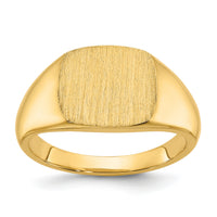 14k IBGoodman 12x12mm Men's Cushion Signet Ring-B59281A