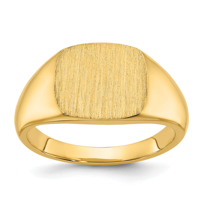 14k IBGoodman 12x12mm Men's Cushion Signet Ring-B59281A