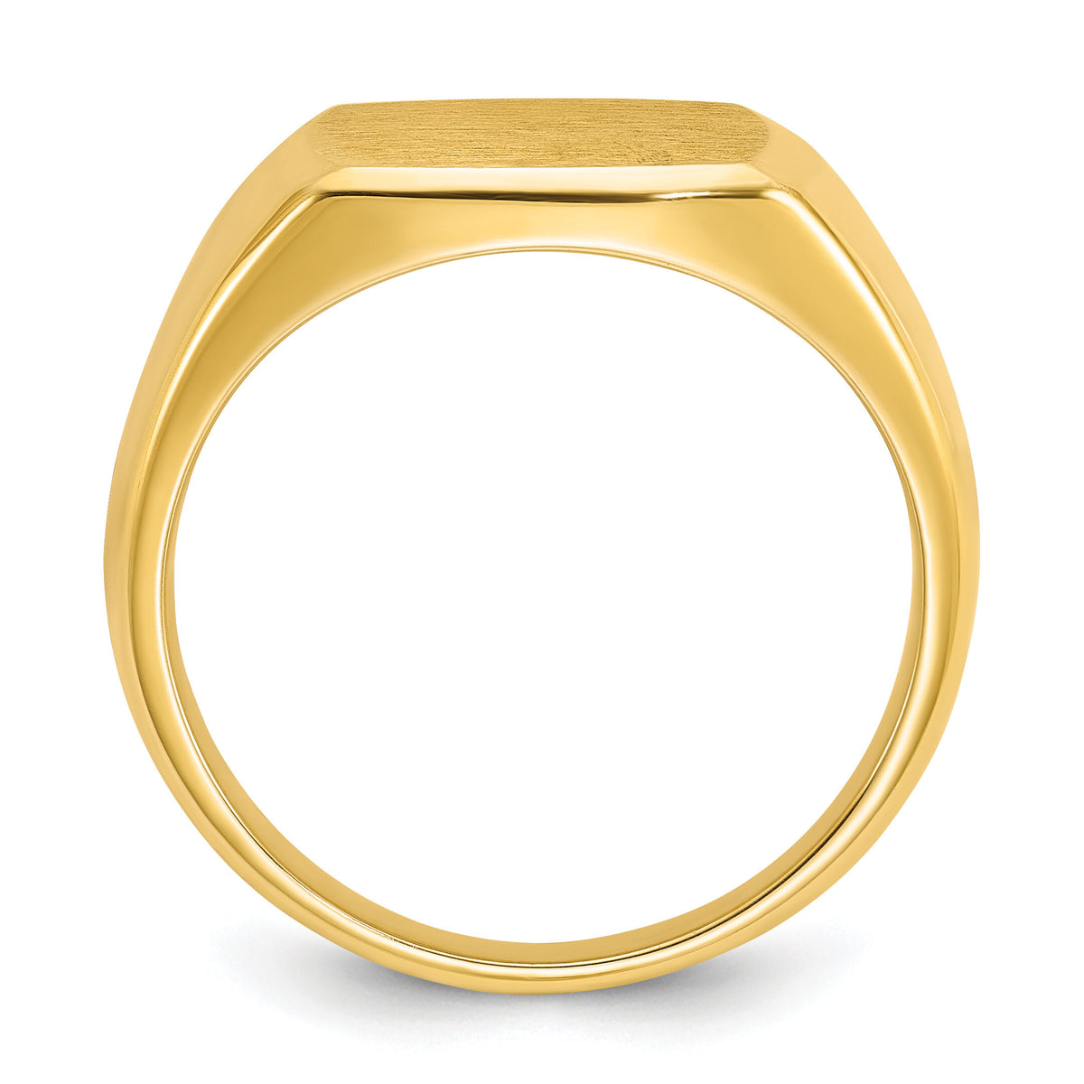 14k IBGoodman 14x14mm Men's Cushion Signet Ring-B59281B