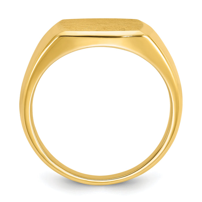 14k IBGoodman 14x14mm Men's Cushion Signet Ring-B59281B