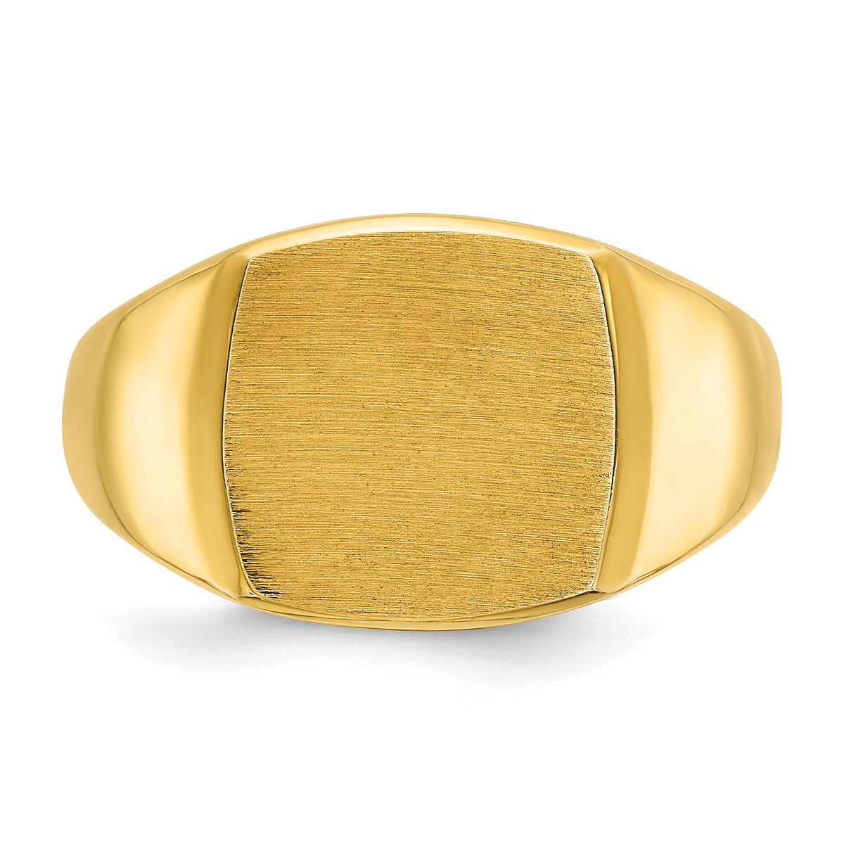 14k IBGoodman 14x14mm Men's Cushion Signet Ring-B59281B