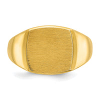 14k IBGoodman 14x14mm Men's Cushion Signet Ring-B59281B