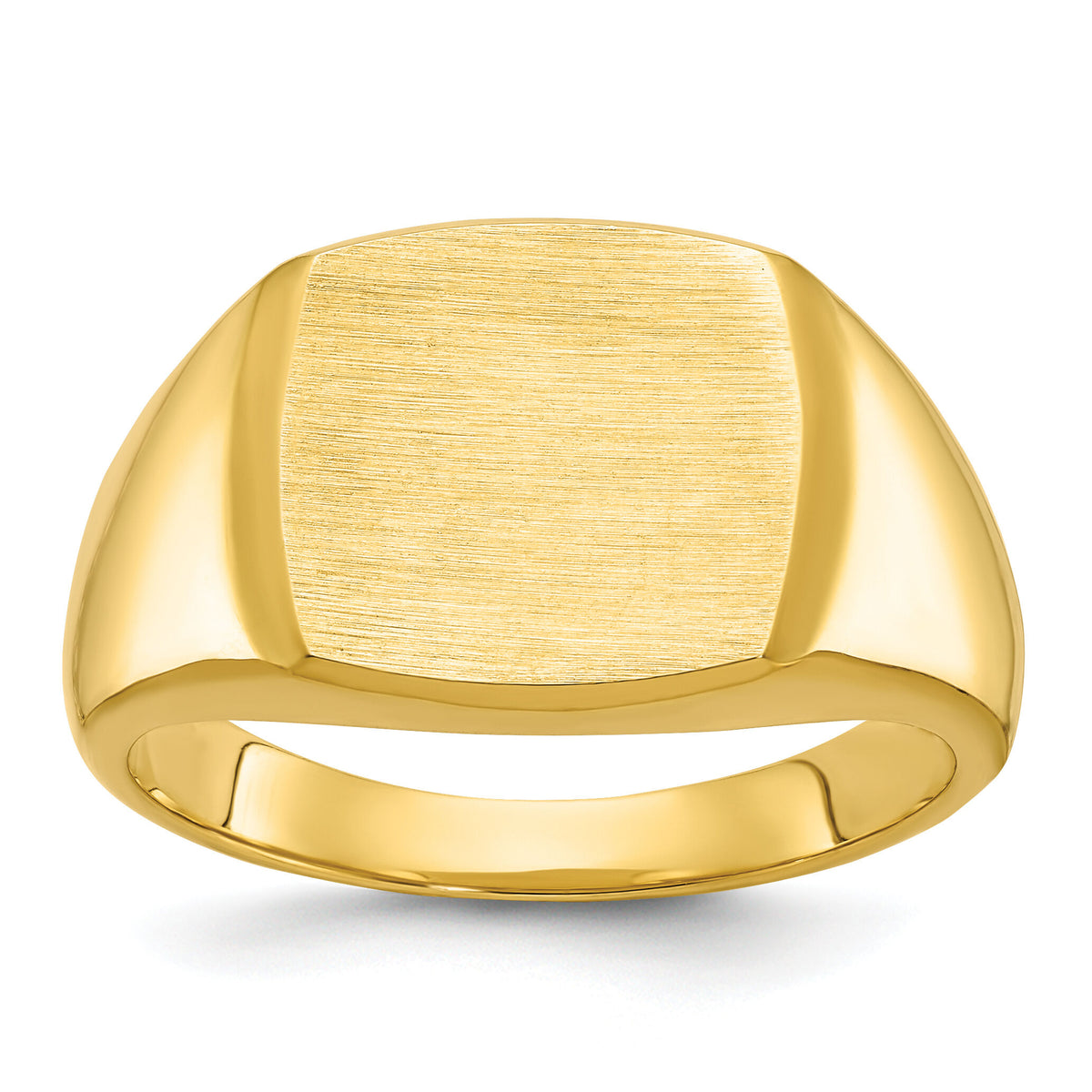 14k IBGoodman 14x14mm Men's Cushion Signet Ring-B59281B