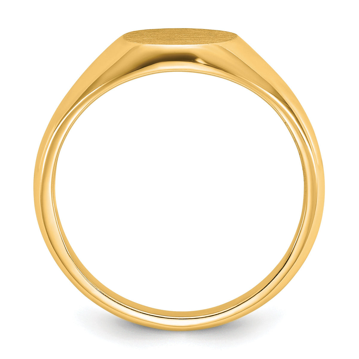 10k IBGoodman 12x10mm Men's Round Signet Ring-B59282A