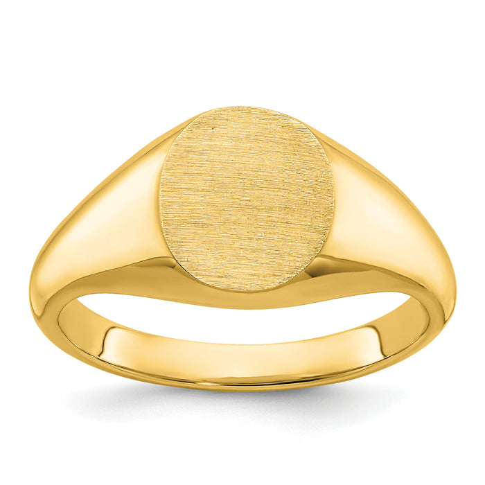 10k IBGoodman 12x10mm Men's Round Signet Ring-B59282A