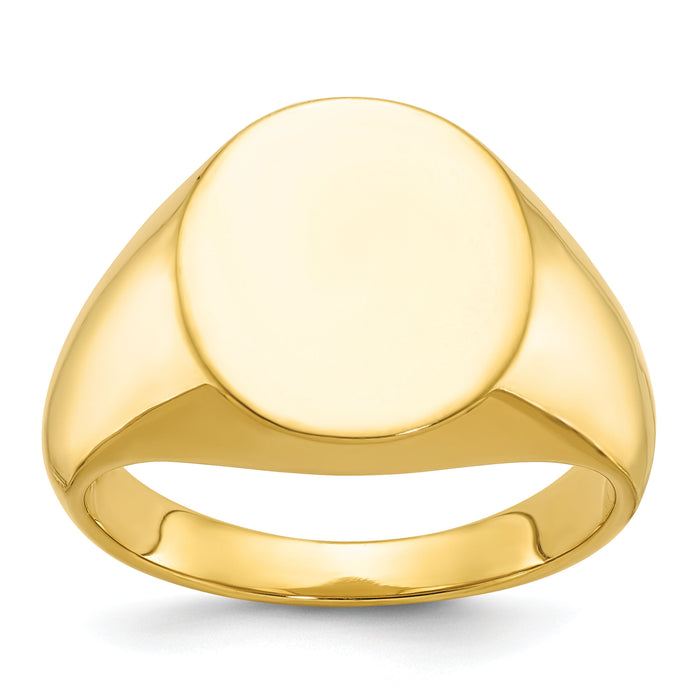 10k IBGoodman 16x14mm Men's Round Signet Ring-B59282C