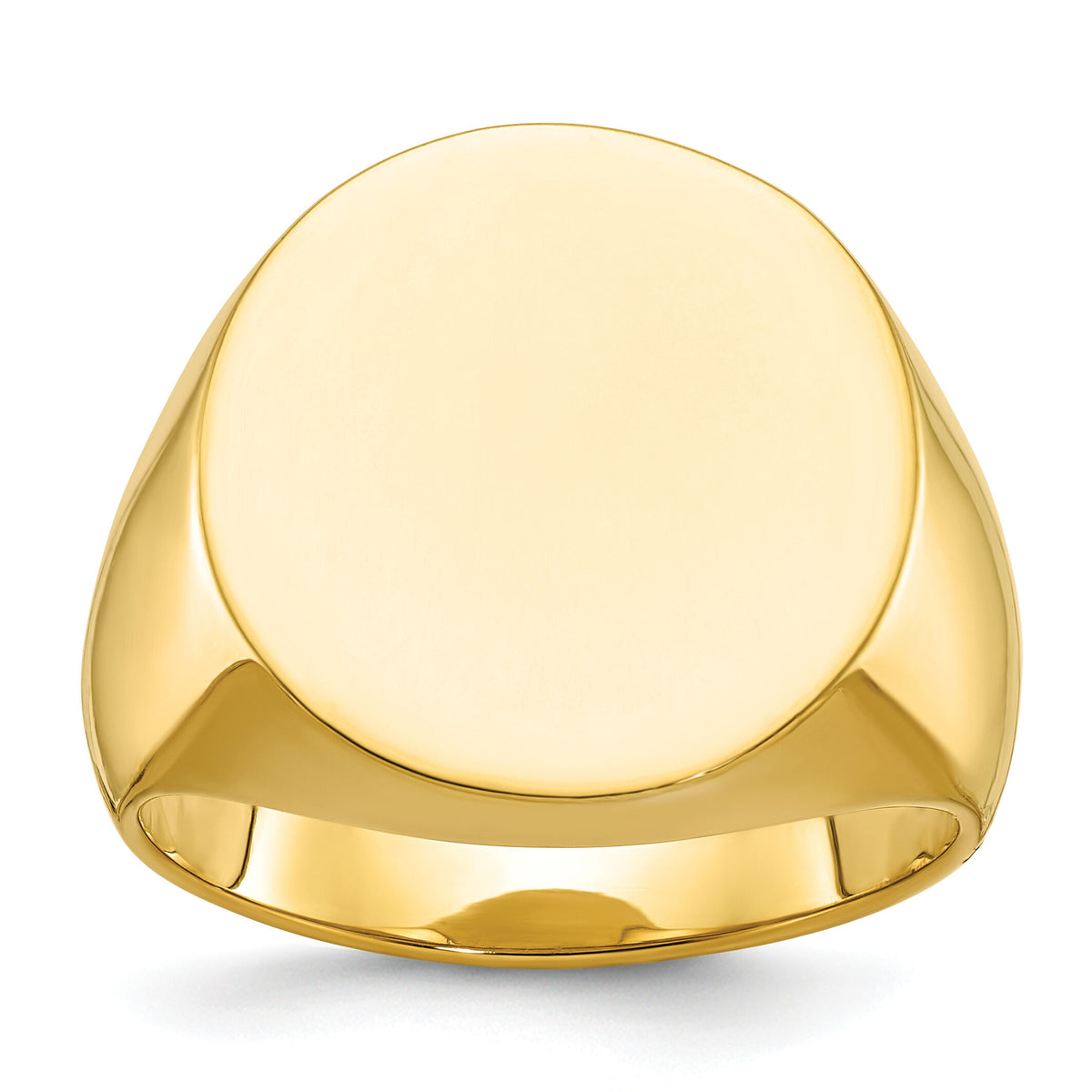 10k IBGoodman 20x18mm Men's Round Signet Ring-B59282D