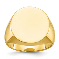 10k IBGoodman 20x18mm Men's Round Signet Ring-B59282D
