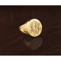10k IBGoodman 20x18mm Men's Round Signet Ring-B59282D
