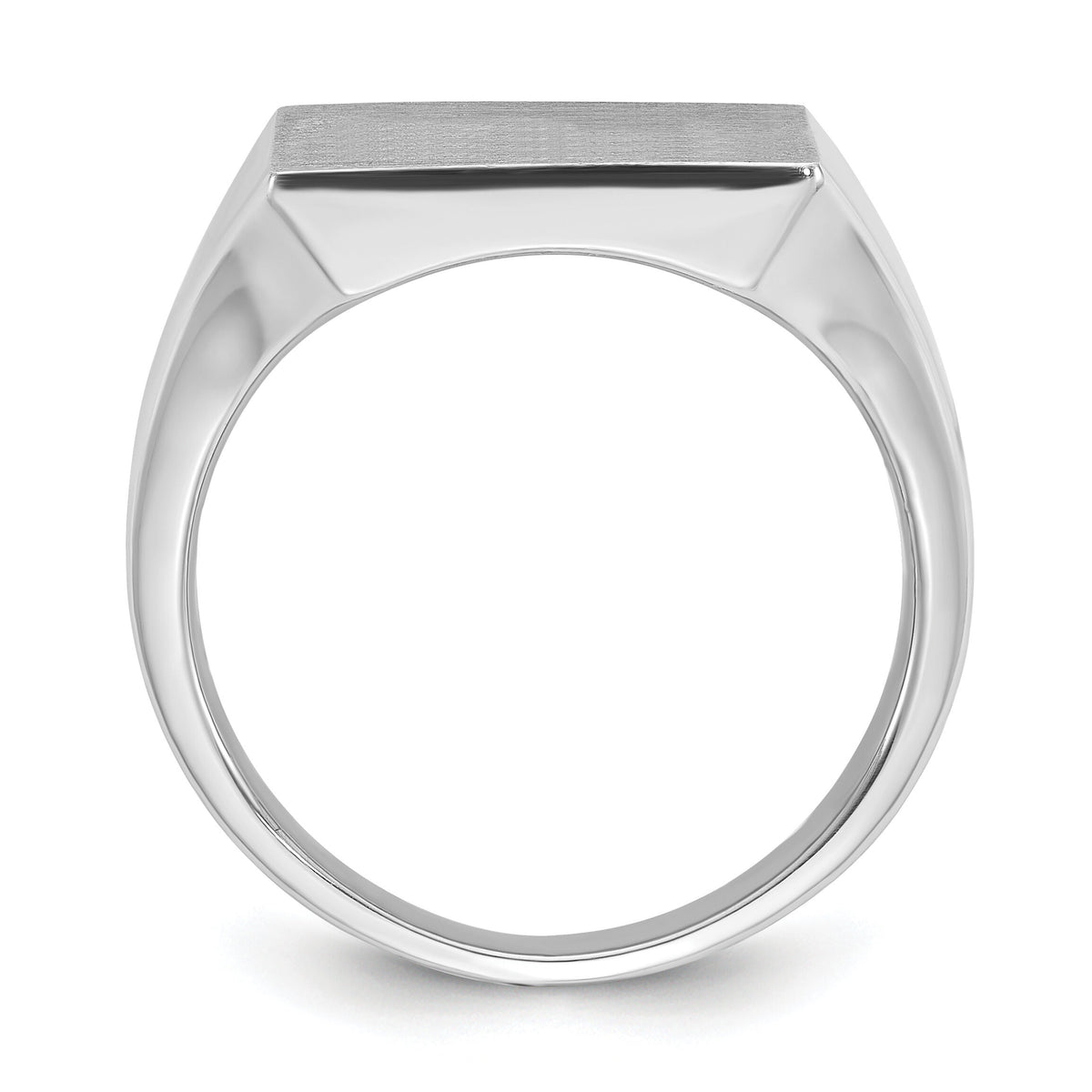14k White Gold IBGoodman 16x16mm Men's Square Signet Ring-B59284B