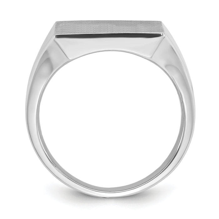 14k White Gold IBGoodman 16x16mm Men's Square Signet Ring-B59284B