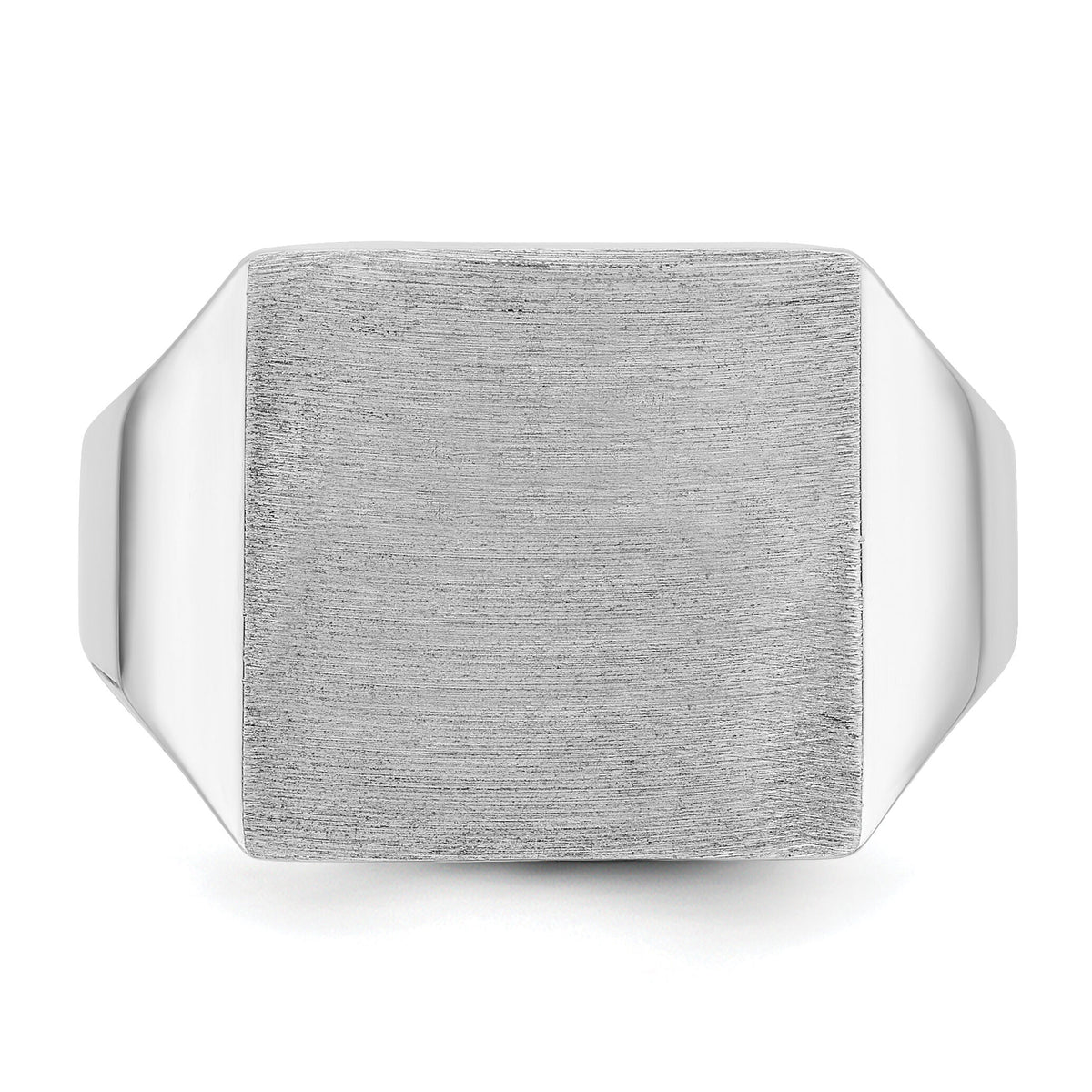 14k White Gold IBGoodman 16x16mm Men's Square Signet Ring-B59284B