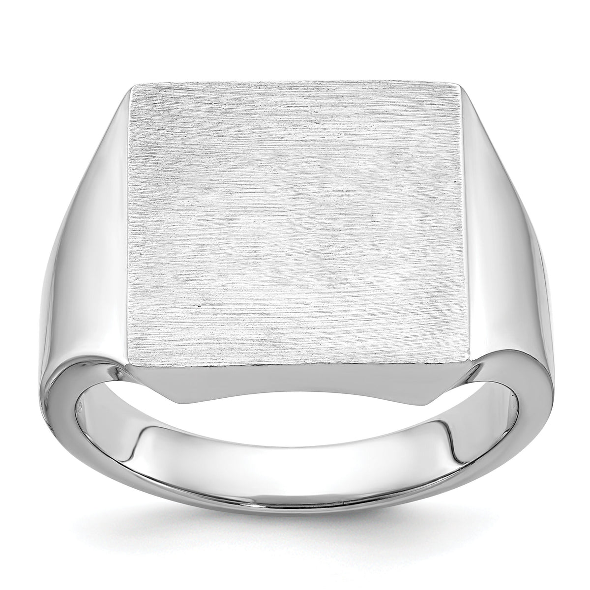 14k White Gold IBGoodman 16x16mm Men's Square Signet Ring-B59284B