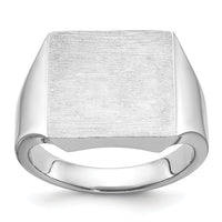14k White Gold IBGoodman 16x16mm Men's Square Signet Ring-B59284B
