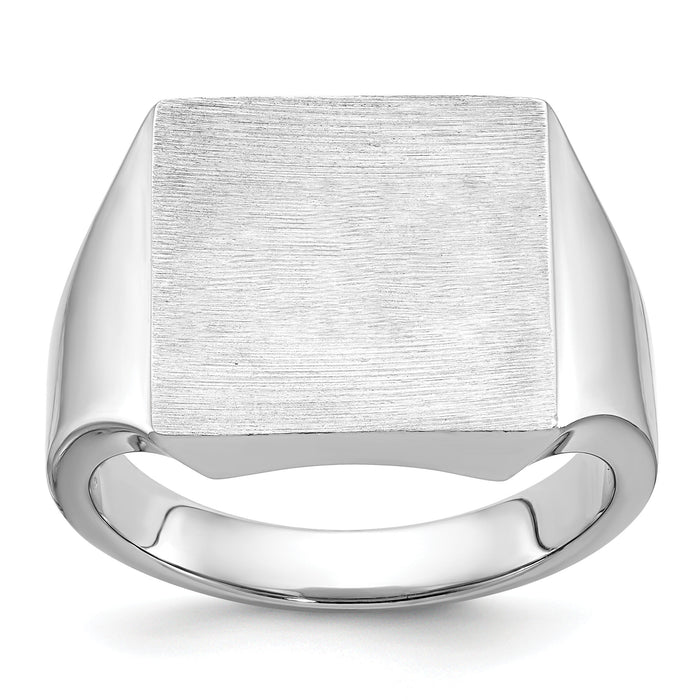 14k White Gold IBGoodman 16x16mm Men's Square Signet Ring-B59284B