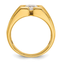 14k 1 ct Lab Grown Dia VS/SI+ G+ Complete Polished & Satin Men's Ring-B59311