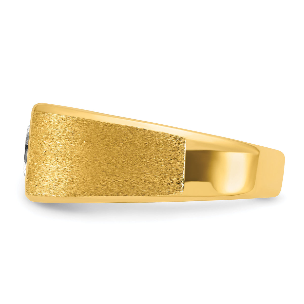 14k 1 ct Lab Grown Dia VS/SI+ G+ Complete Polished & Satin Men's Ring-B59311