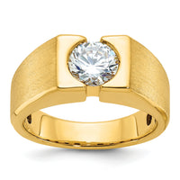 14k 1 ct Lab Grown Dia VS/SI+ G+ Complete Polished & Satin Men's Ring-B59311