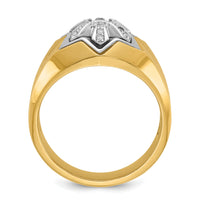 14k Two-tone IBGoodman Men's Polished & Grooved Diamond Star Ring-B59313