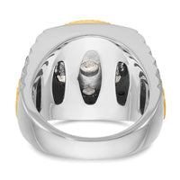 14k Two-Tone 3 ct Lab Grown Dia VS/SI+ G+ Comp Ribbed Men's Cluster Ring-B59319