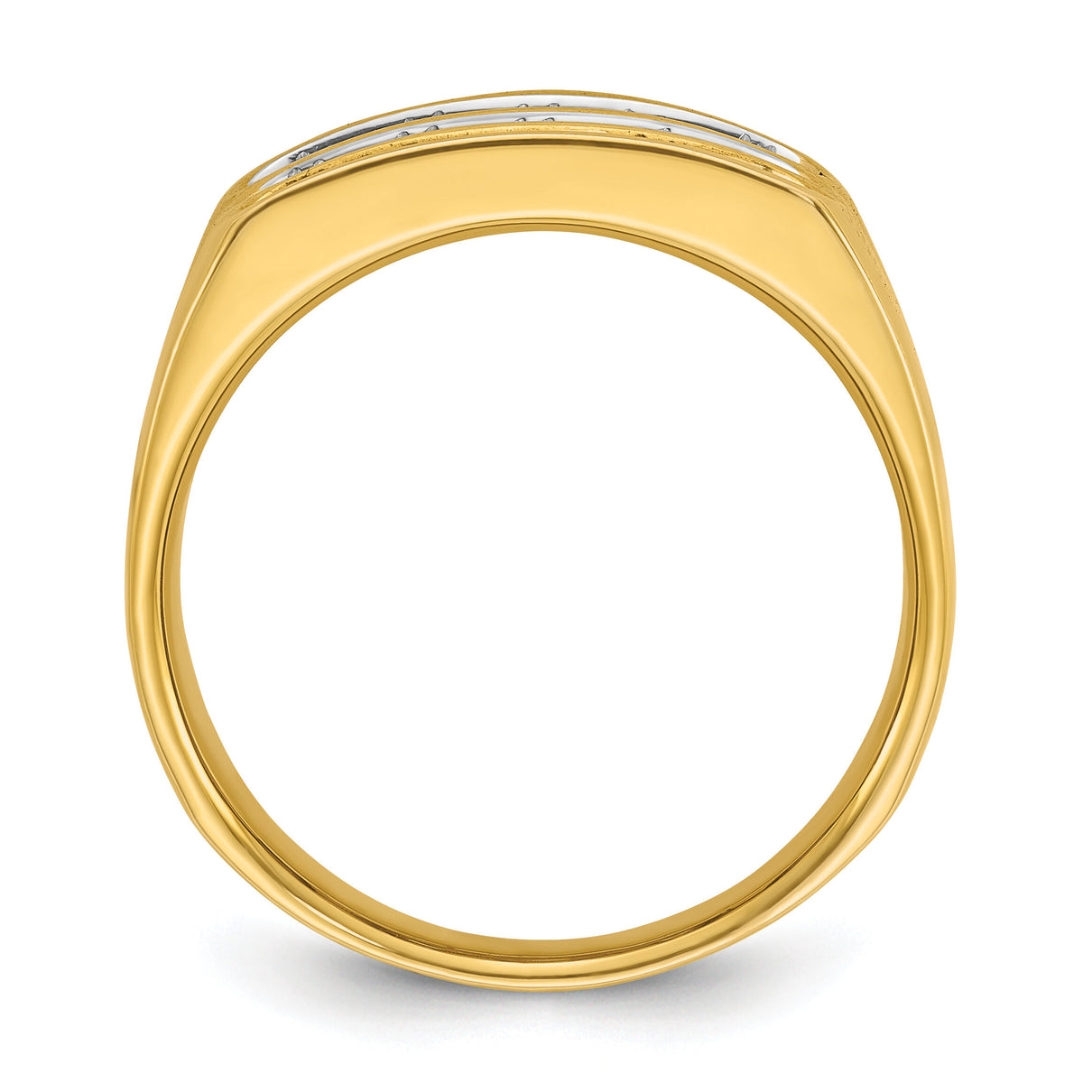 14k 1 5/8 ct Lab Grown Diamond VS/SI+ G+ 3 Row Men's Ring-B59348