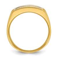 14k 1 5/8 ct Lab Grown Diamond VS/SI+ G+ 3 Row Men's Ring-B59348