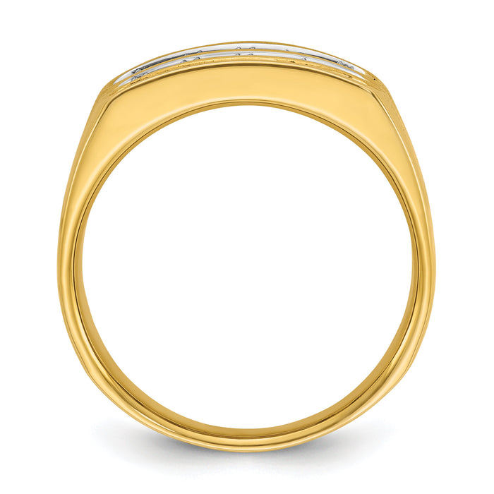 14k 1 5/8 ct Lab Grown Diamond VS/SI+ G+ 3 Row Men's Ring-B59348