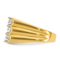 14k 1 5/8 ct Lab Grown Diamond VS/SI+ G+ 3 Row Men's Ring-B59348