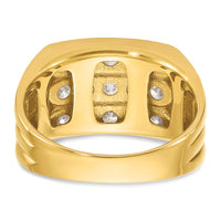 14k 1 5/8 ct Lab Grown Diamond VS/SI+ G+ 3 Row Men's Ring-B59348