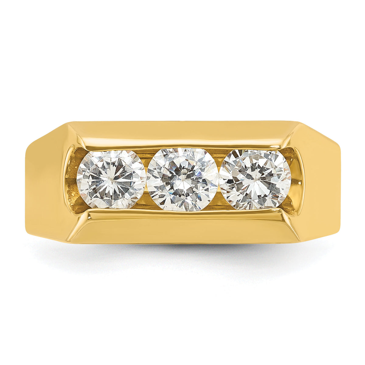 14k 1 ct Lab Grown Diamond VS/SI+ G+ Complete 3 Stone Men's Ring-B59350