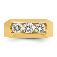 14k 1 ct Lab Grown Diamond VS/SI+ G+ Complete 3 Stone Men's Ring-B59350