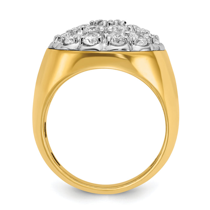 14k Two-Tone 3 ct Lab Grown Diamond VS/SI+ G+ Comp Men's Cluster Ring-B59351