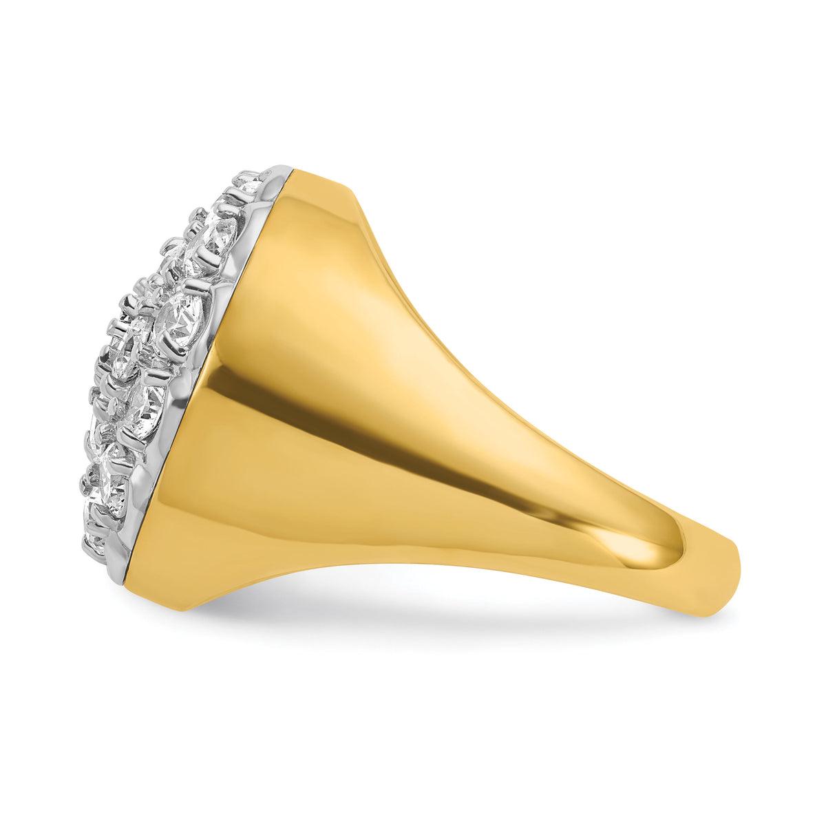 14k Two-Tone 3 ct Lab Grown Diamond VS/SI+ G+ Comp Men's Cluster Ring-B59351