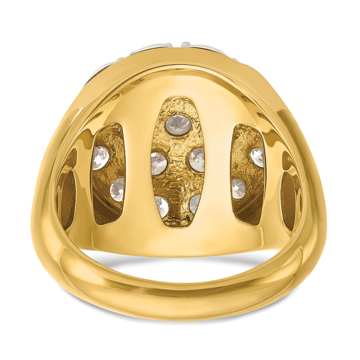 14k Two-Tone 3 ct Lab Grown Diamond VS/SI+ G+ Comp Men's Cluster Ring-B59351