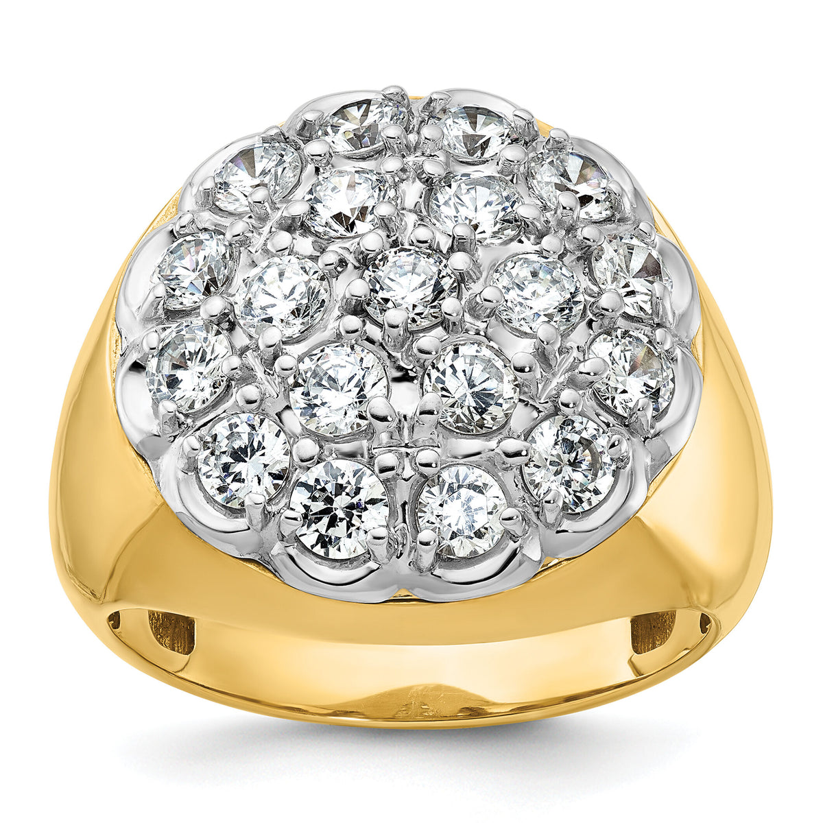 14k Two-Tone 3 ct Lab Grown Diamond VS/SI+ G+ Comp Men's Cluster Ring-B59351