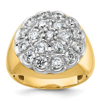 14k Two-Tone 3 ct Lab Grown Diamond VS/SI+ G+ Comp Men's Cluster Ring-B59351