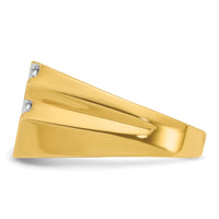 14k 3/4 ct Lab Grown Diamond VS/SI+ G+ Polished & Grooved Men's Ring-B59352
