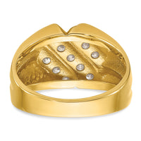 14k 3/4 ct Lab Grown Diamond VS/SI+ G+ Polished & Grooved Men's Ring-B59352