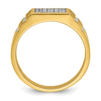 14k w/ White Rh 1/3 ct Lab Grown Dia VS/SI+ G+ 3 Row Men's Cluster Ring-B59353