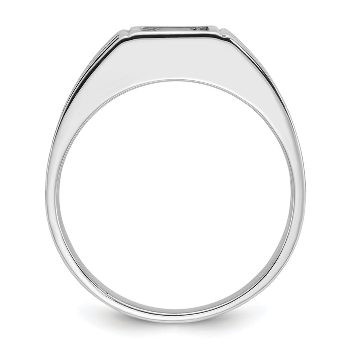 14k White Gold w/Blk RH IBGoodman Black/White Diamond Complete Ring-B59355