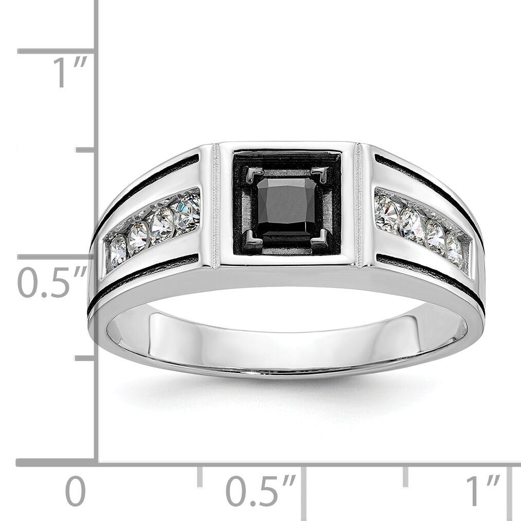 14k White Gold w/Blk RH IBGoodman Black/White Diamond Complete Ring-B59355