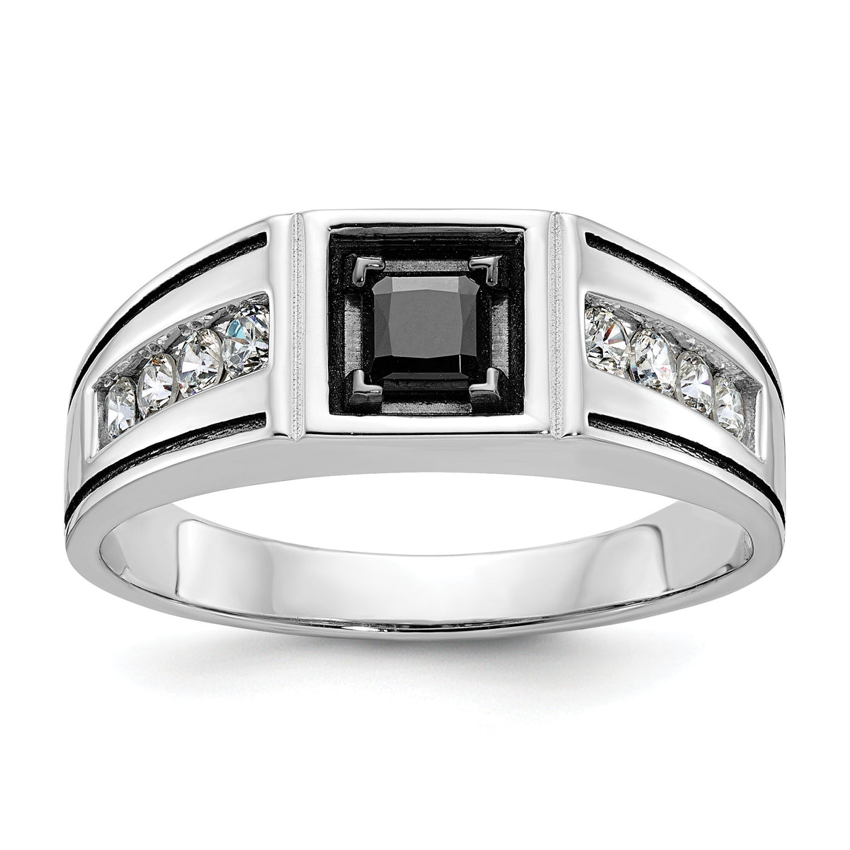 14k White Gold w/Blk RH IBGoodman Black/White Diamond Complete Ring-B59355
