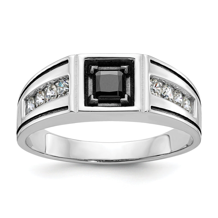 14k White Gold w/Blk RH IBGoodman Black/White Diamond Complete Ring-B59355