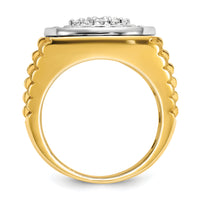 14k Two-Tone 1 7/8 ct Lab Grown Dia VS/SI+ G+ Comp Men's Cluster Ring-B59377