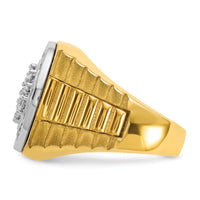 14k Two-Tone 1 7/8 ct Lab Grown Dia VS/SI+ G+ Comp Men's Cluster Ring-B59377