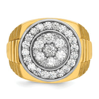 14k Two-Tone 1 7/8 ct Lab Grown Dia VS/SI+ G+ Comp Men's Cluster Ring-B59377