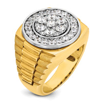 14k Two-Tone 1 7/8 ct Lab Grown Dia VS/SI+ G+ Comp Men's Cluster Ring-B59377